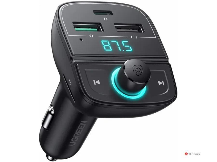 Автозарядка Ugreen CD229 FM, Bluetooth, TF slot