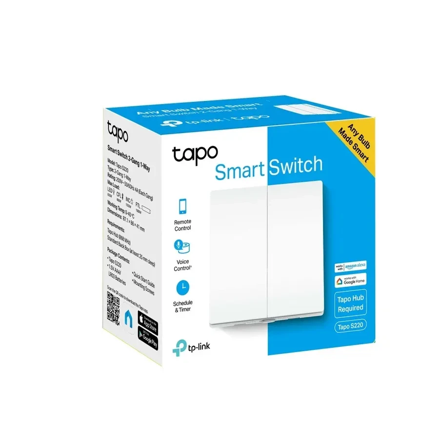 Умный выключатель Tapo S220, 2-клавишный — 5