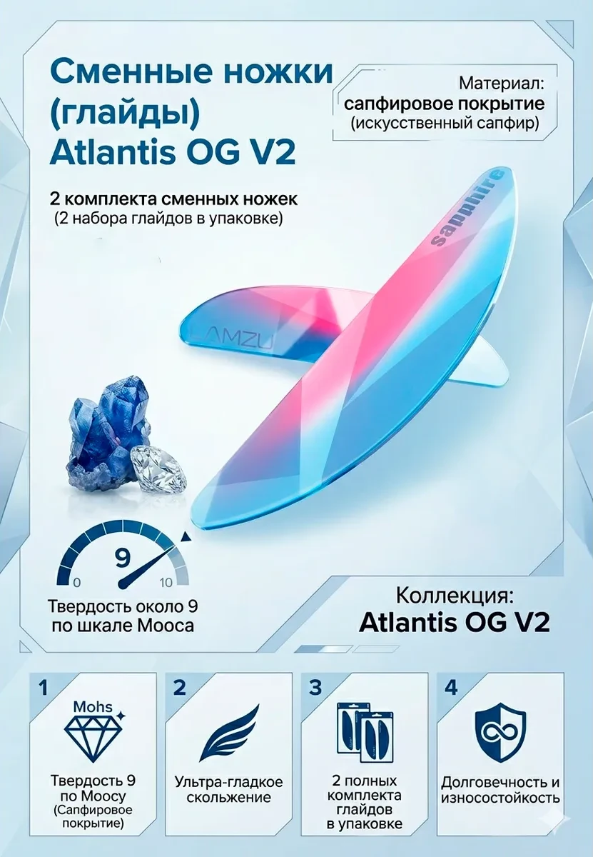 LAMZU Atlantis OG V2, sapphire skate, 2 piecs in 1 set, retail package