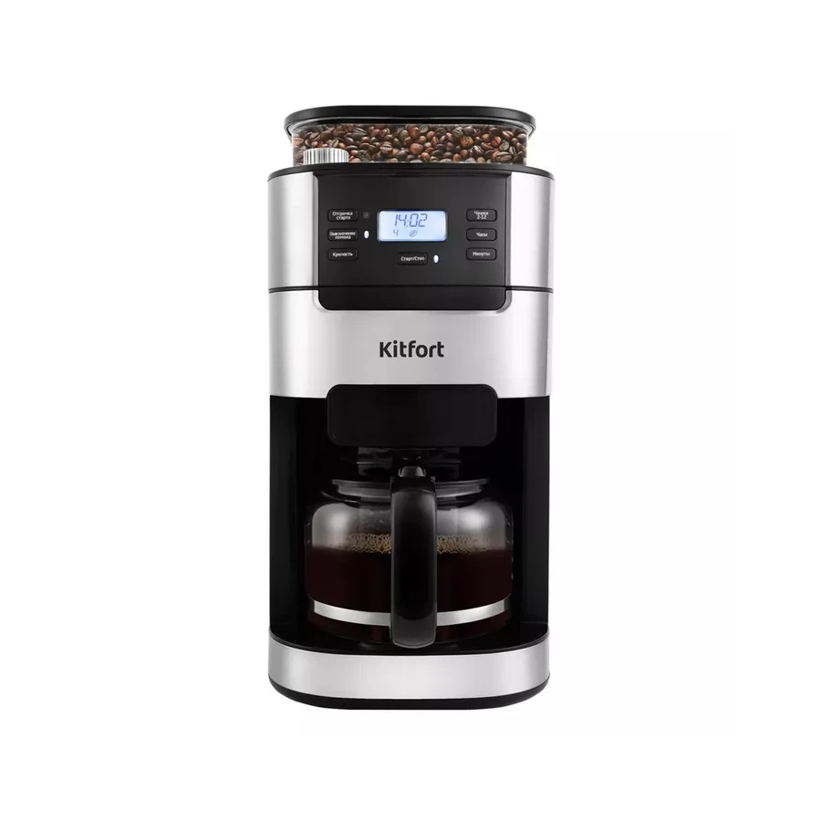 Кофемашина капельная Kitfort КТ-720, 1.5 л, кофемолка, 1050 Вт — 2