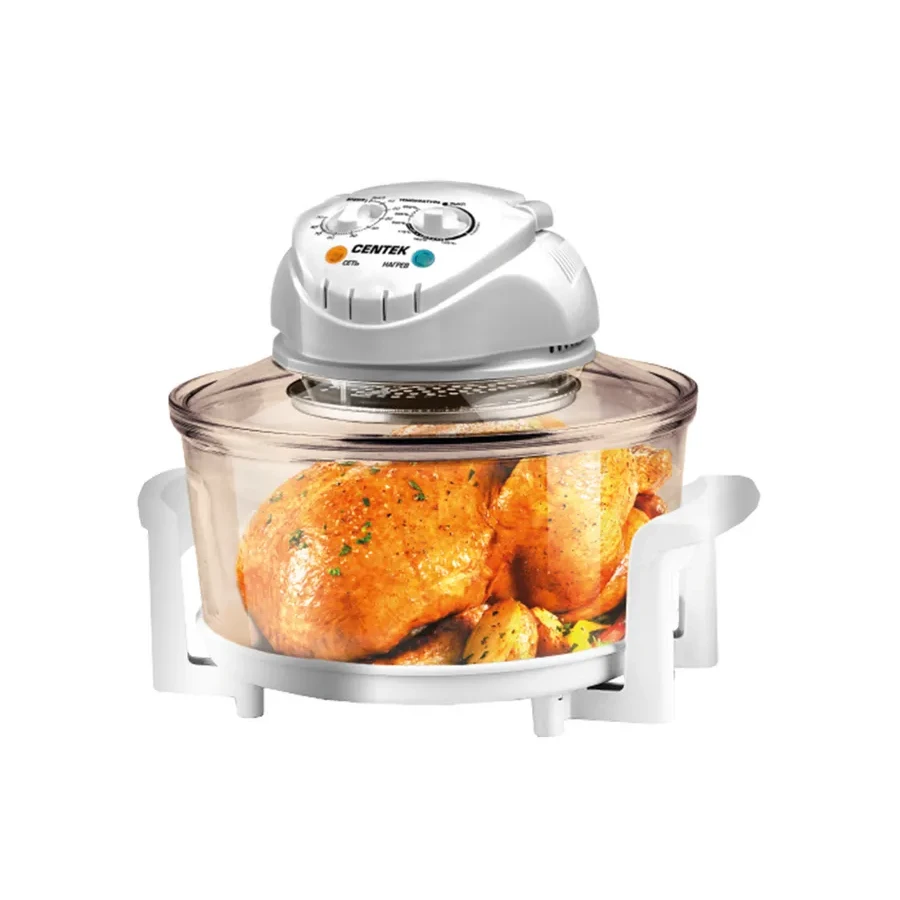 Аэрогриль Centek CT-1456, 1400 Вт, 12+5 л, 2 решётки, белый