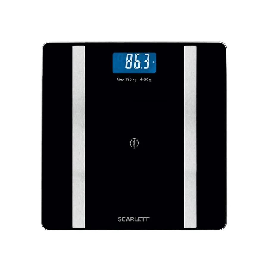Умные весы Scarlett SC-BS33ED110, стекло, 180 кг, Bluetooth, черный