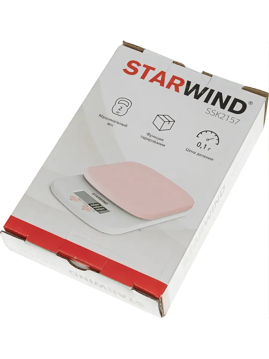 Весы кухонные Starwind SSK2157, 2кг, розовые — 4