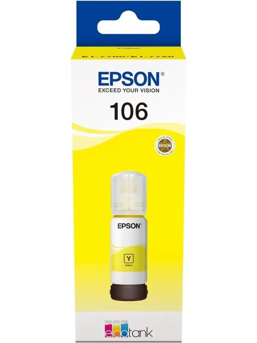 Картридж Epson C13T00R440, 106 EcoTank YE, жёлтые чернила — 4
