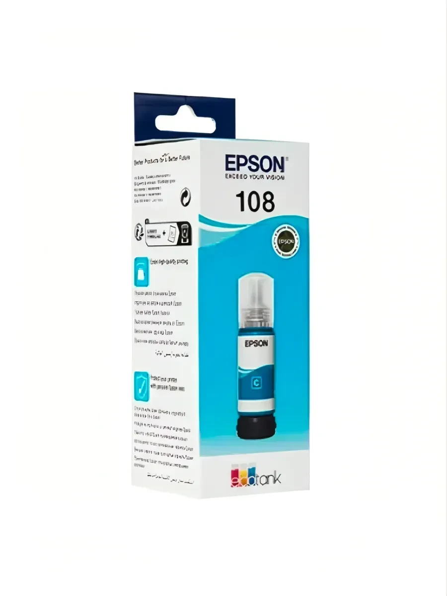 Картридж Epson C13T09C24A, 108 EcoTank, голубые чернила