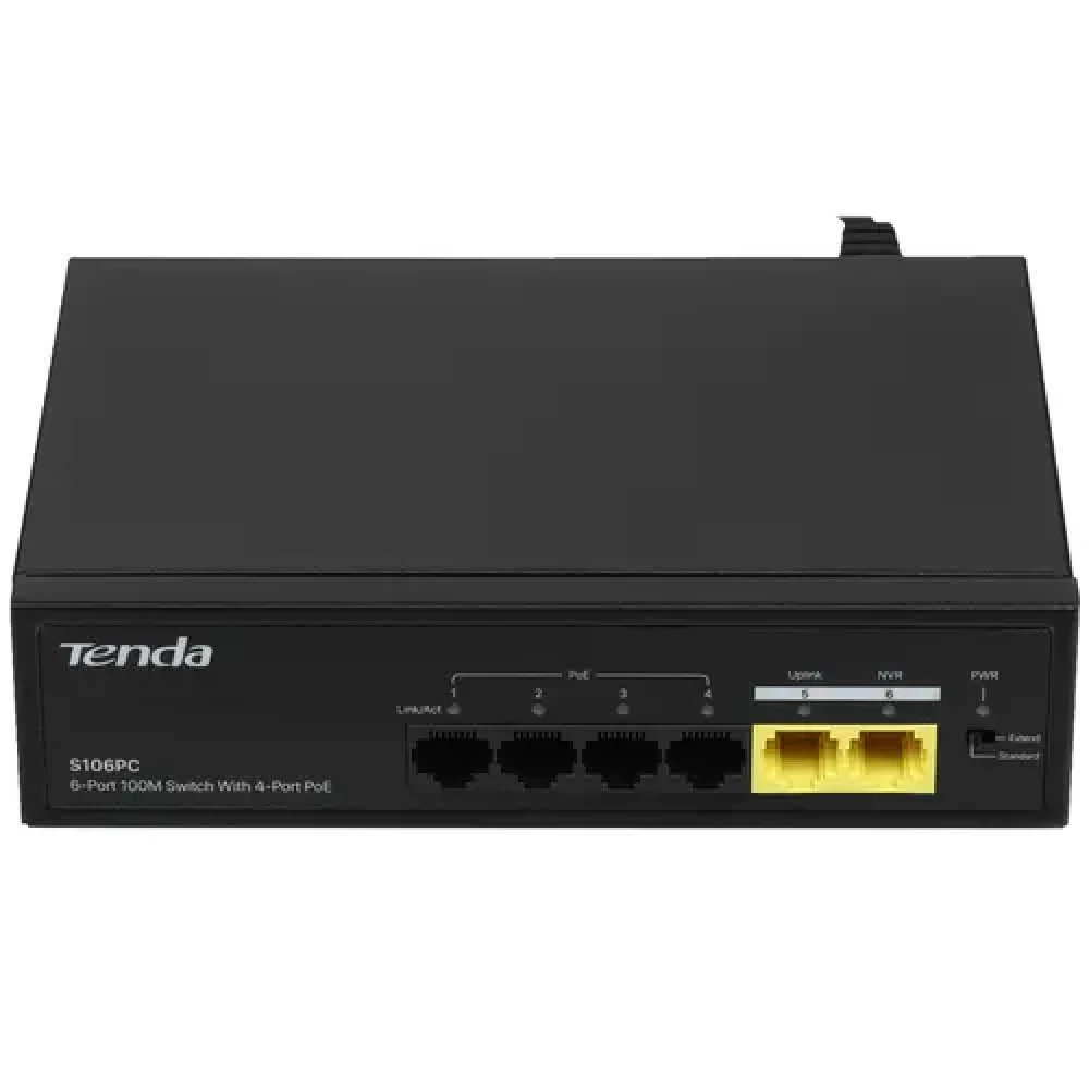 PoE-коммутатор Tenda S106PC 6-port 10/100Mbps с 4-port PoE черный