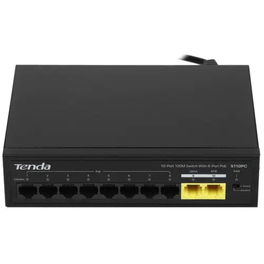 PoE-коммутатор Tenda S110PC 10-port 10/100Mbps с 8-port PoE черный