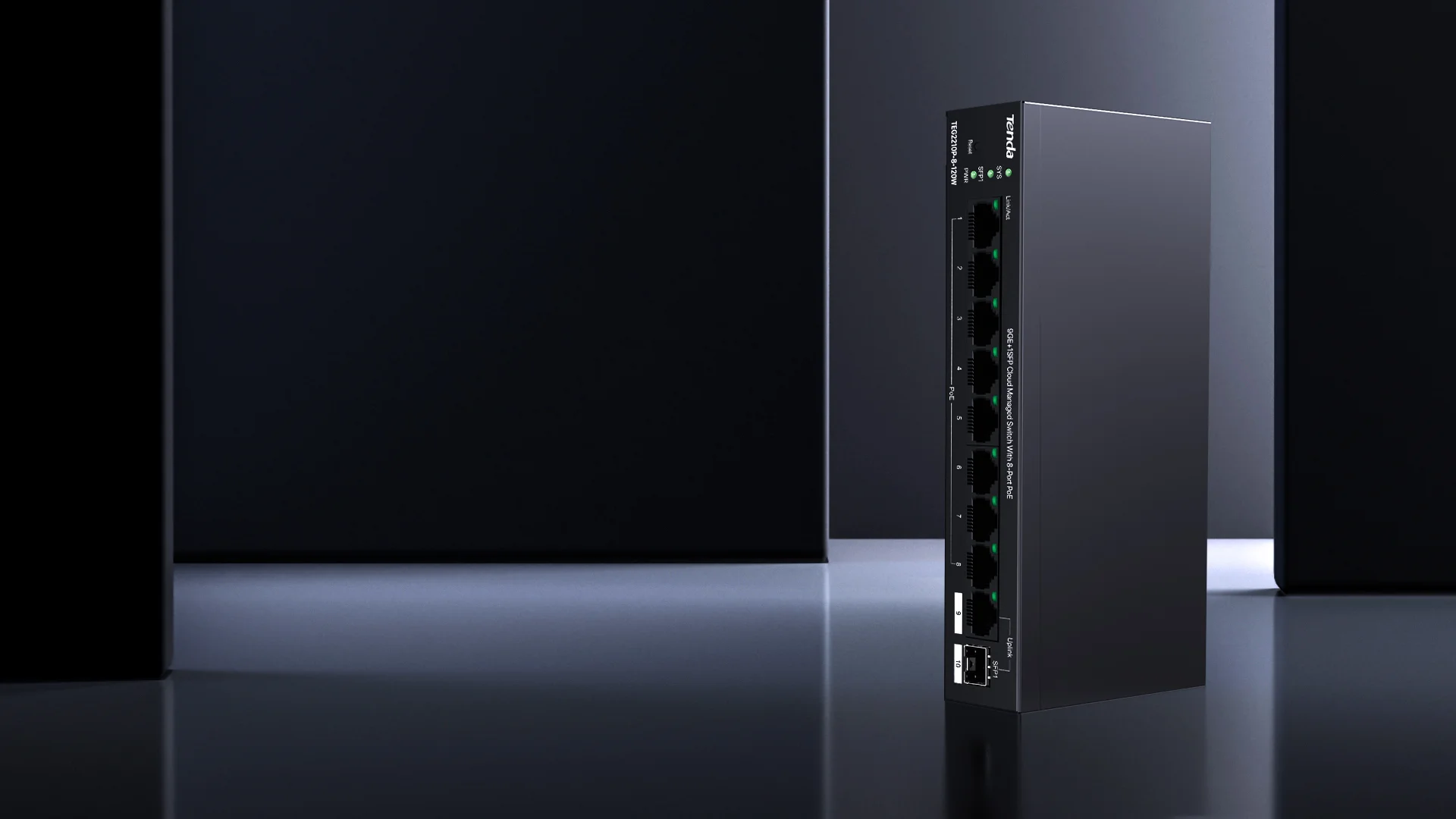 PoE-коммутатор с облачным управлением 9GE+1SFP Tenda TEG2210P-8-120W с 16-Port PoE черный — 2