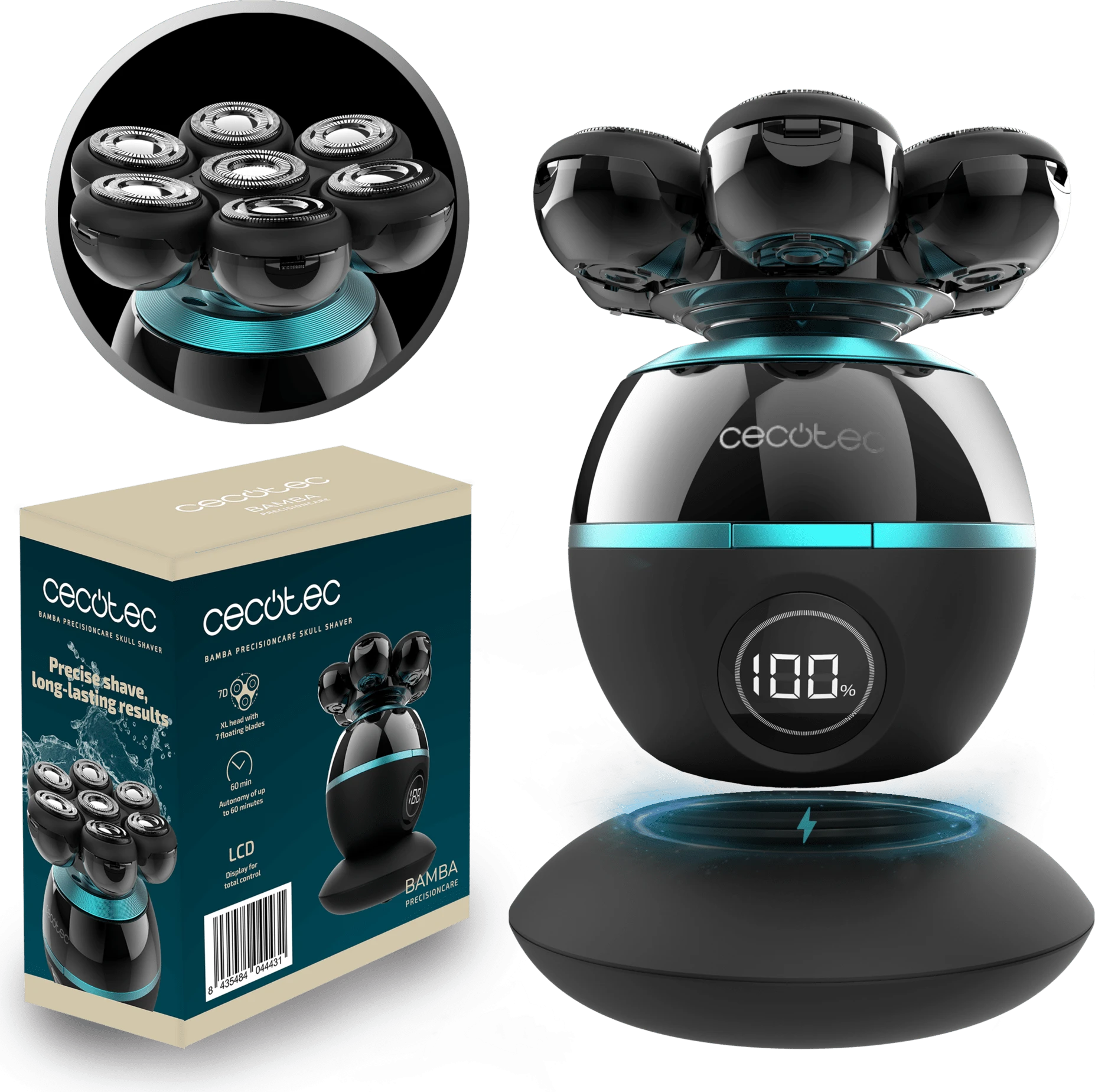 Бритва роторная для головы Cecotec PrecisionCare Skull Shaver черный