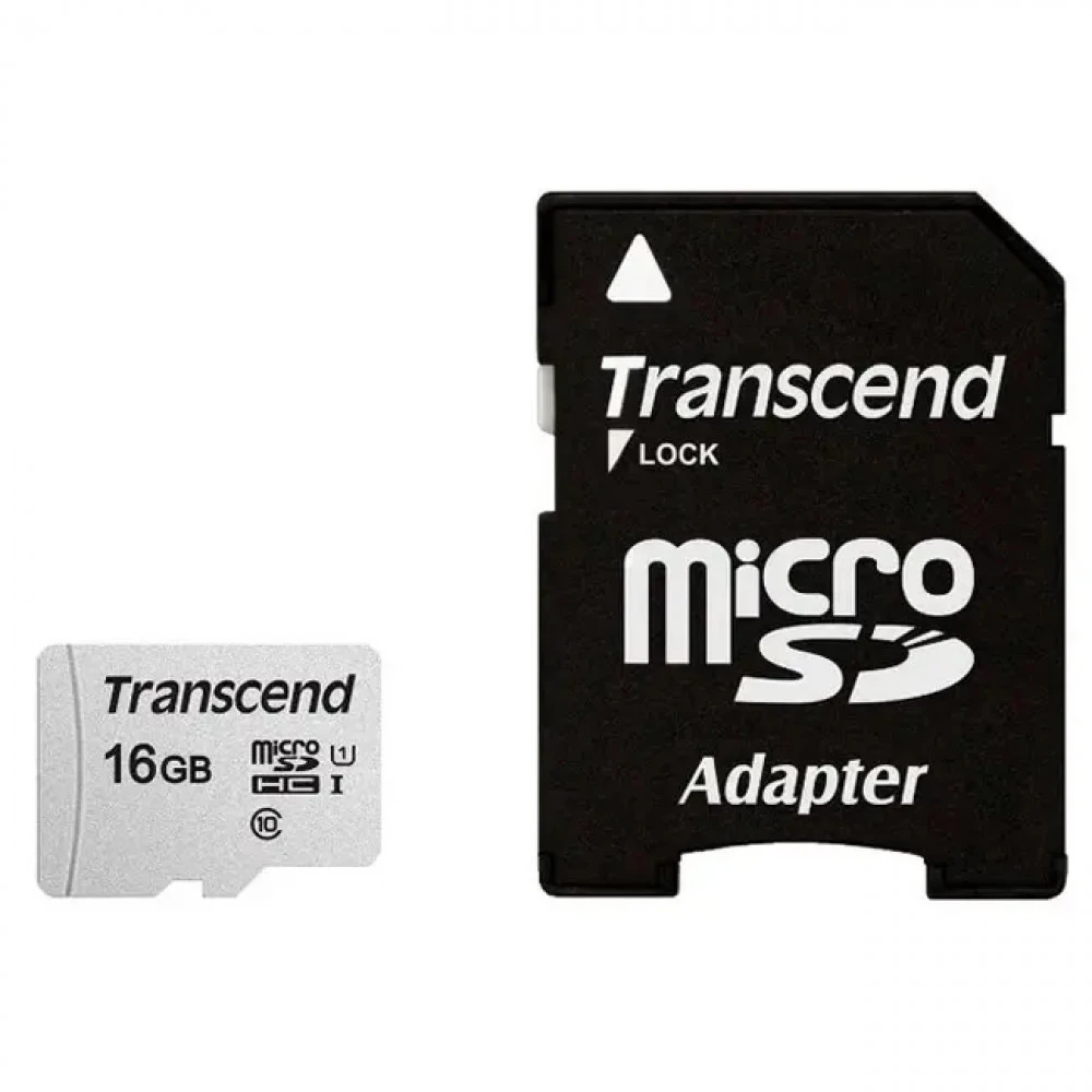 Карта памяти MicroSD 16GB Class 10 U1 Transcend TS16GUSD300S