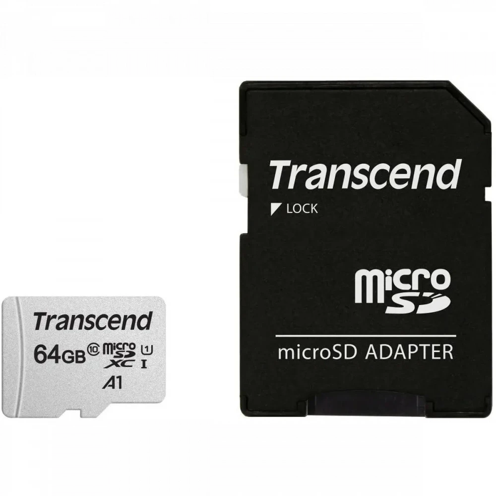Карта памяти MicroSD 64GB Class 10 U1 Transcend TS64GUSD300S
