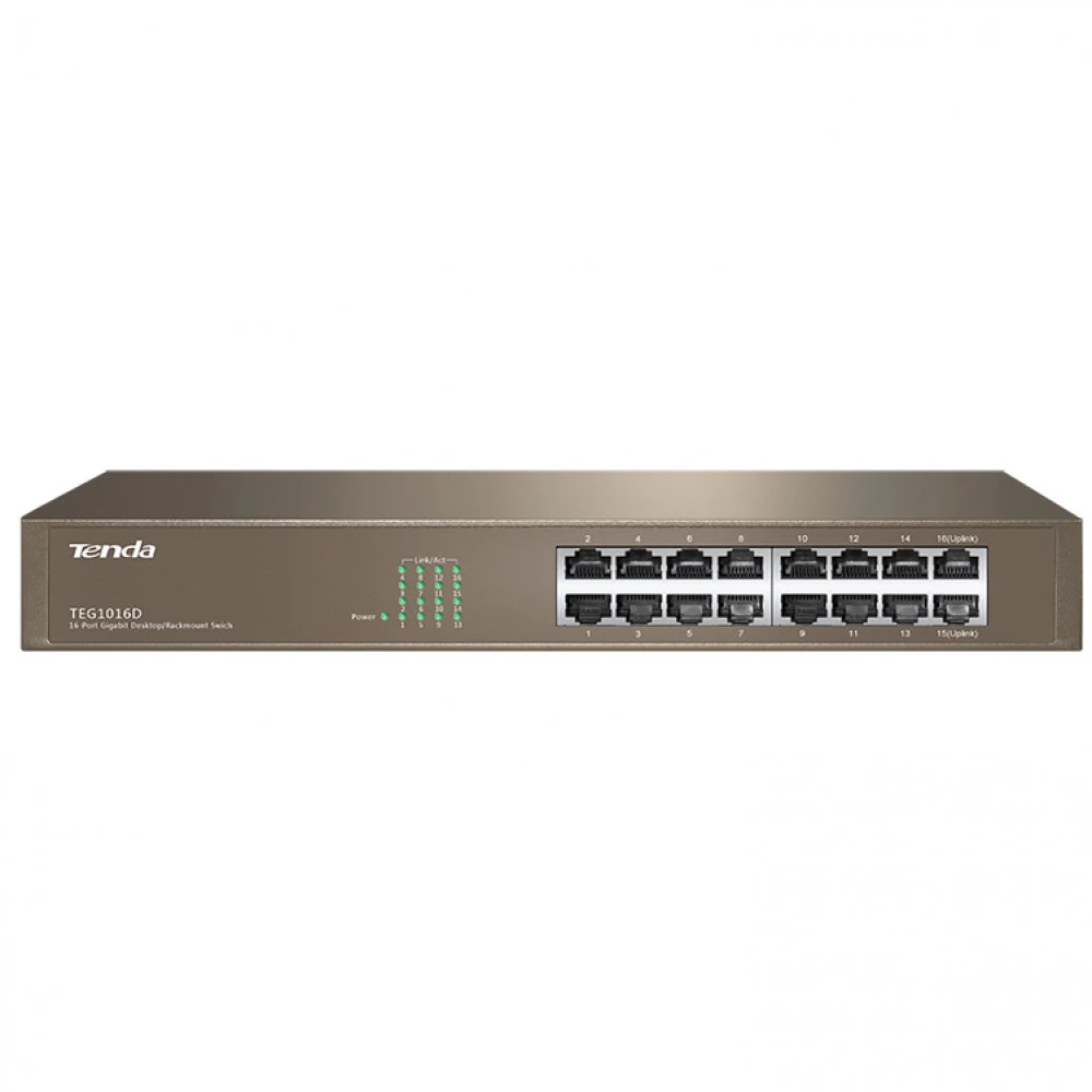 Коммутатор Tenda TEG1016D 16-port Gigabit Ethernet черный — 2