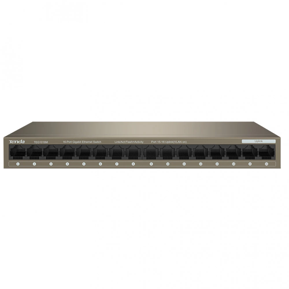 Коммутатор Tenda TEG1016M 16-port Gigabit Ethernet черный