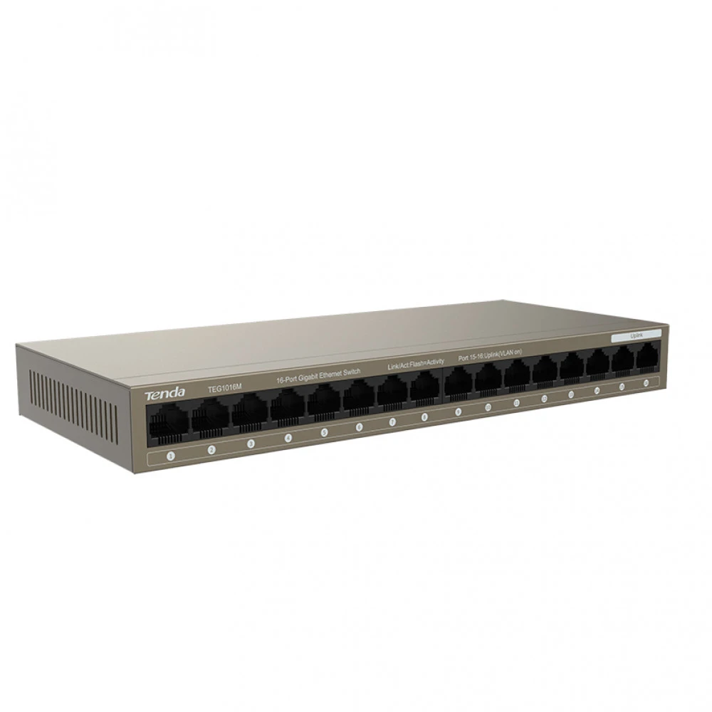 Коммутатор Tenda TEG1016M 16-port Gigabit Ethernet черный — 2