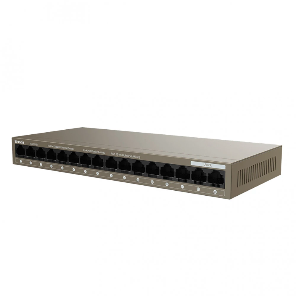 Коммутатор Tenda TEG1016M 16-port Gigabit Ethernet черный — 3