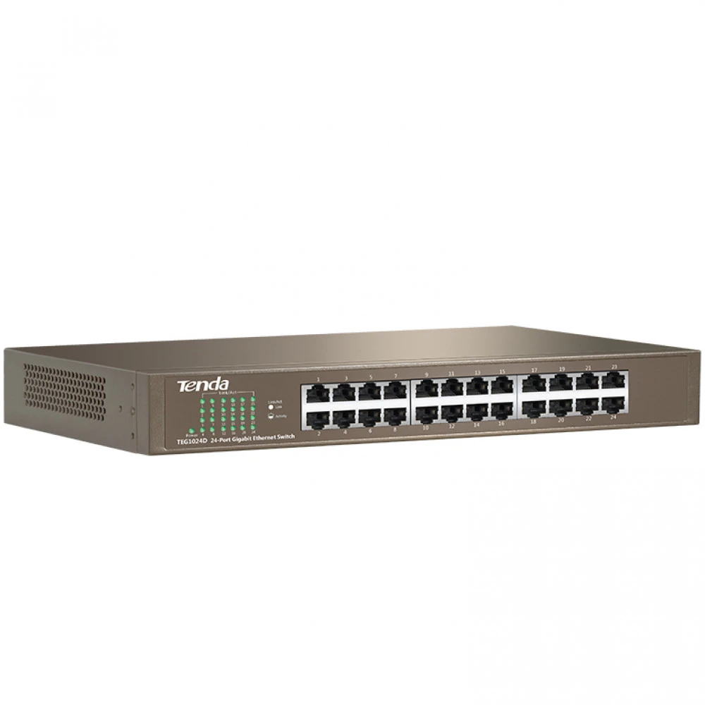 Коммутатор Tenda TEG1024D 24-port Gigabit Ethernet черный