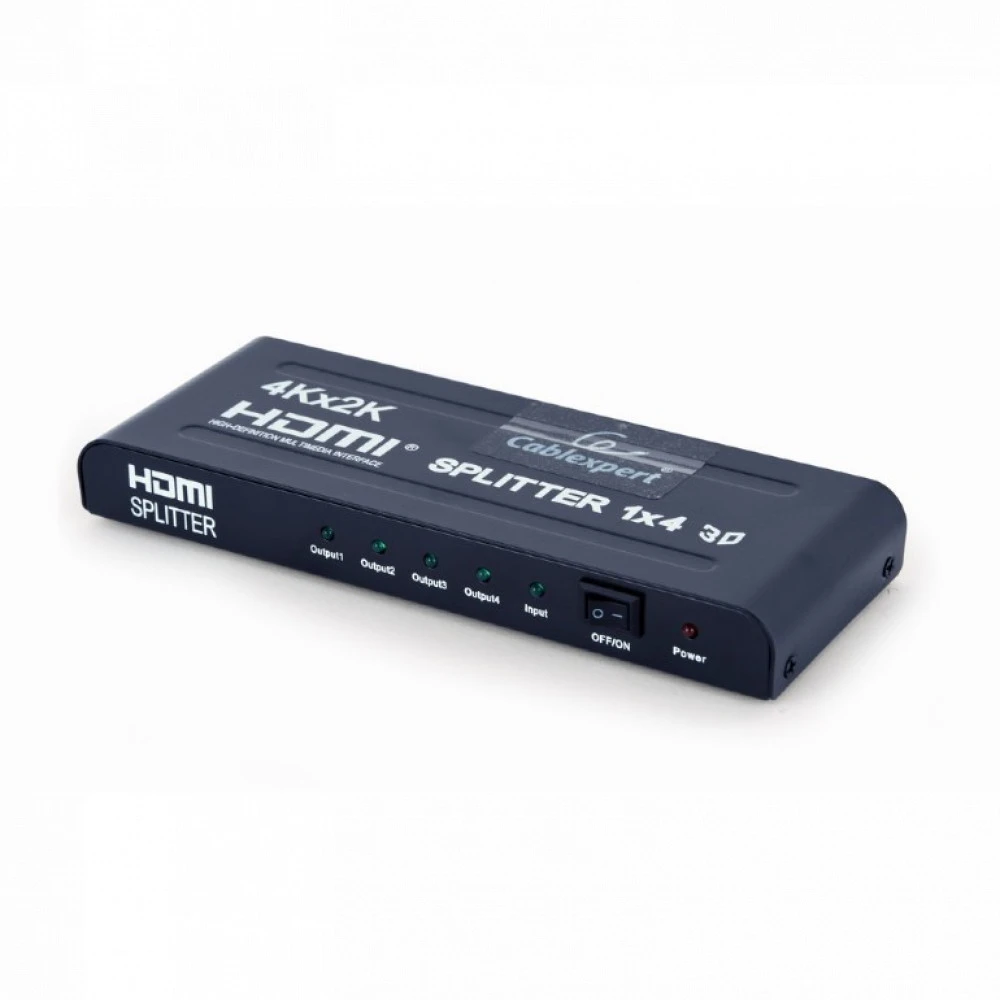 Разветвитель HDMI Cablexpert DSP-4PH4-02, HD19F/4x19F, 1 компьютер => 4 монитора, Full-HD, 3D, 1.4v,
