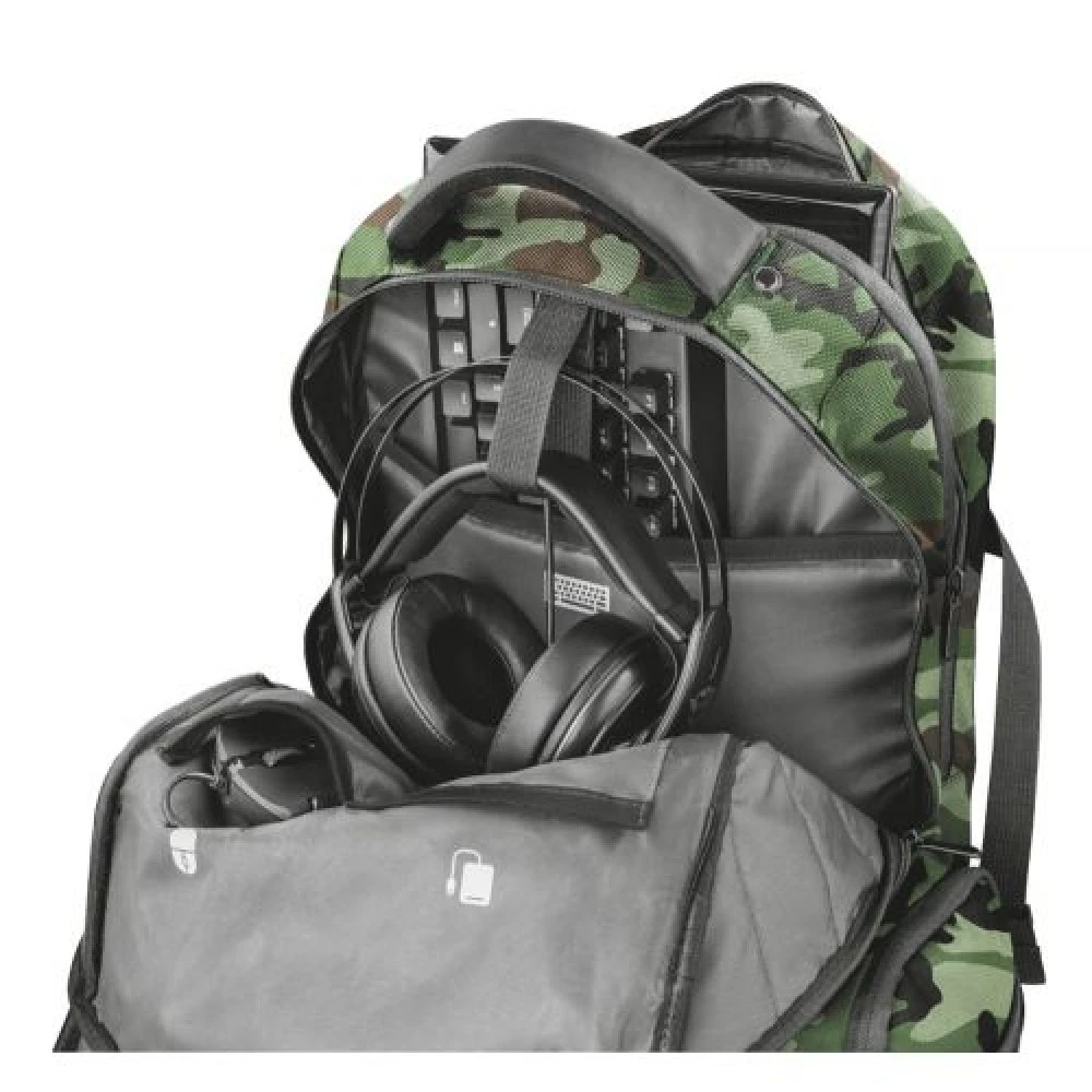 Рюкзак Trust GXT 1250G Hunter Gaming 17,3" зелёный-камуфляж — 4