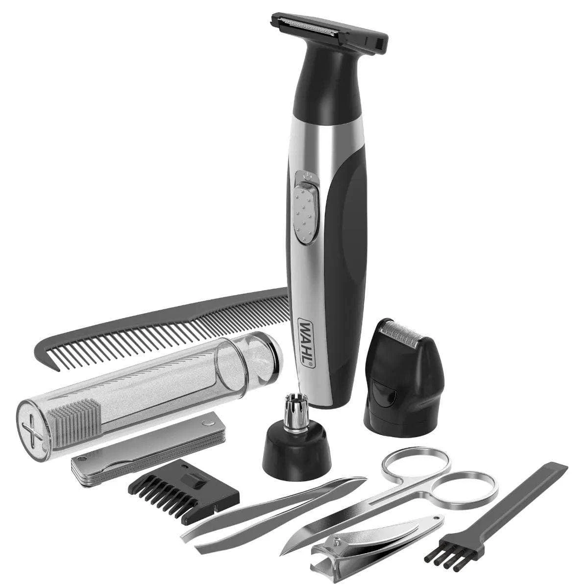 Триммер для усов и бороды Wahl Travel Kit Deluxe черный-серебро