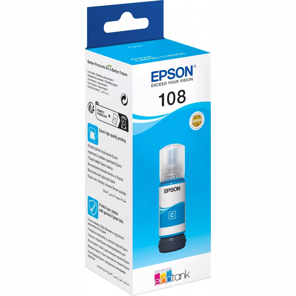 Картридж Epson C13T09C24A, 108 EcoTank, голубые чернила — 5