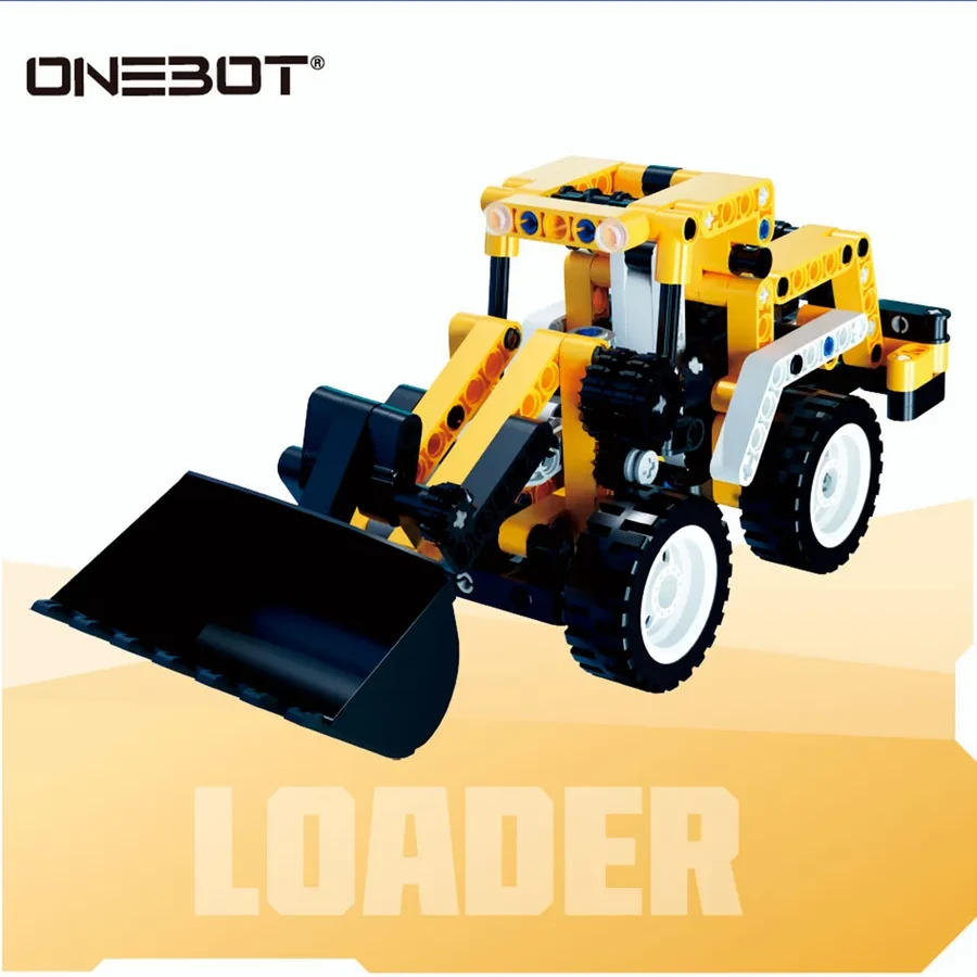 Конструктор ONEBOT Mini Engineering Forklift, 261+ деталей, желтый