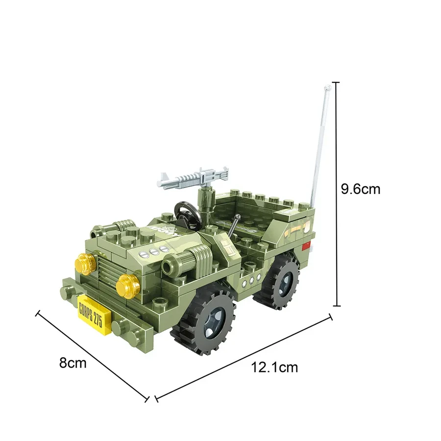 Конструктор Keyixing 22404 Армия Военный внедорожник, 108 деталей — 2