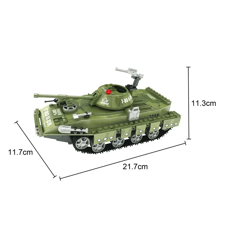 Конструктор Keyixing 22502 Армия Средний танк T-80-U-DR, 213 деталей — 2