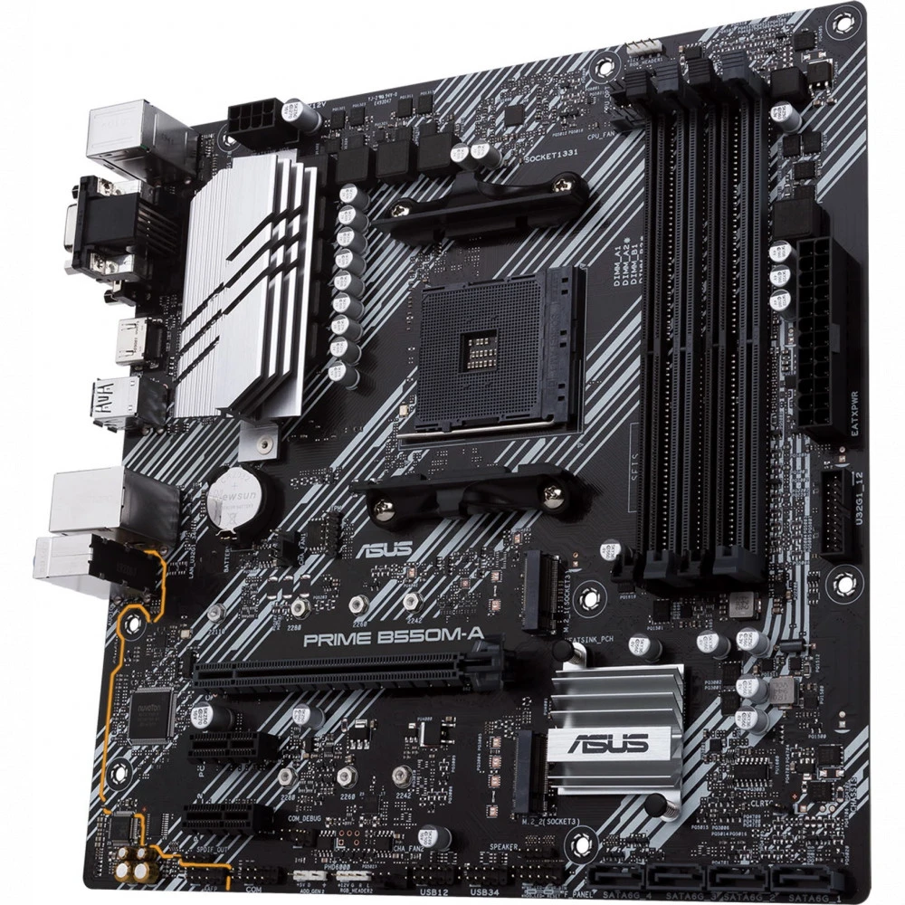 Матплата Asus Prime B550M-A, AM4,mATX,4DDR-4,PCI-Ex16,4SATA,2xM.2,VGA,DVI,HDMI,12USB — 3