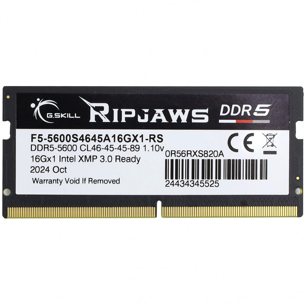 Оперативная память G.SKILL Ripjaws DDR5 SO-DIMM, 16GB, 5600MHz — 3
