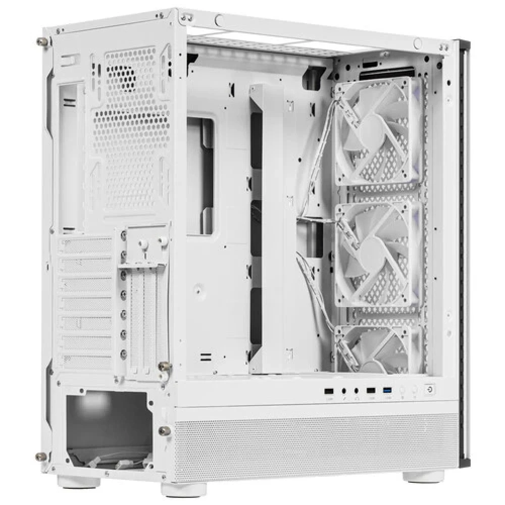 Корпус PCCooler ME200W MESH, ATX, 3xARGB вентилятора, белый — 5