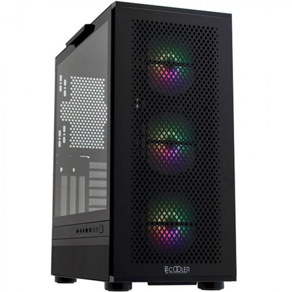 Корпус PCCooler ME200 MESH, ATX, 3xARGB вентилятора, чёрный — 3