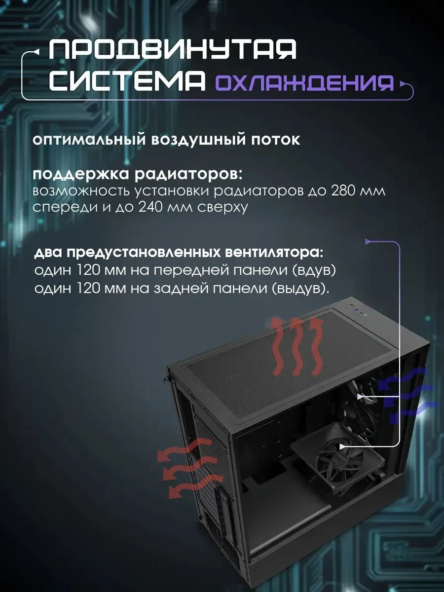 Компьютерный корпус H Series H5 Flow Edition, ATX, чёрный — 3