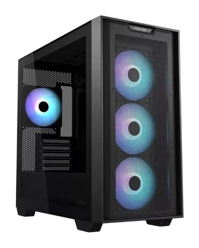 Корпус ASUS A21 PLUS TG ARGB, mATX, чёрный