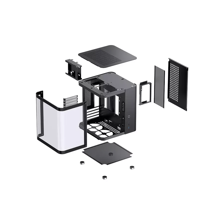 Корпус Jonsbo TK-1, Micro-Tower, M-ATX/M-ITX, чёрный — 2