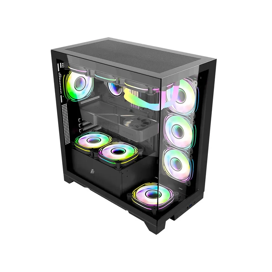 Корпус 1STPLAYER Mi8, Mid-Tower, ATX/M-ATX/M-ITX, чёрный