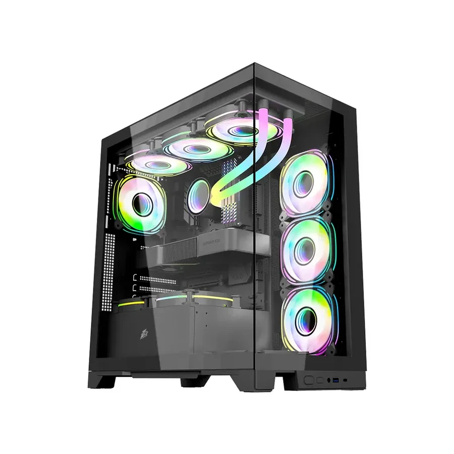 Корпус 1STPLAYER Mi8, Mid-Tower, ATX/M-ATX/M-ITX, чёрный — 4