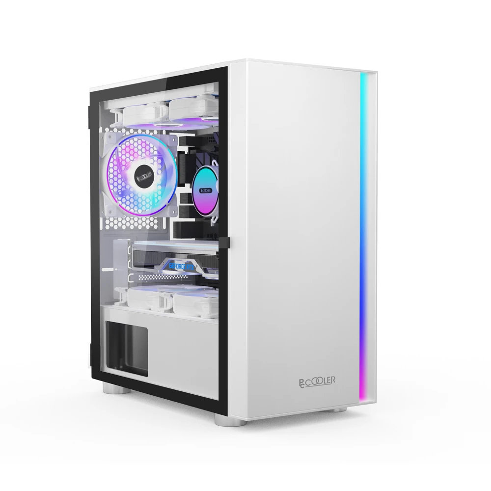 Корпус PCCooler LM300, mATX/ITX, ARGB, White — 4