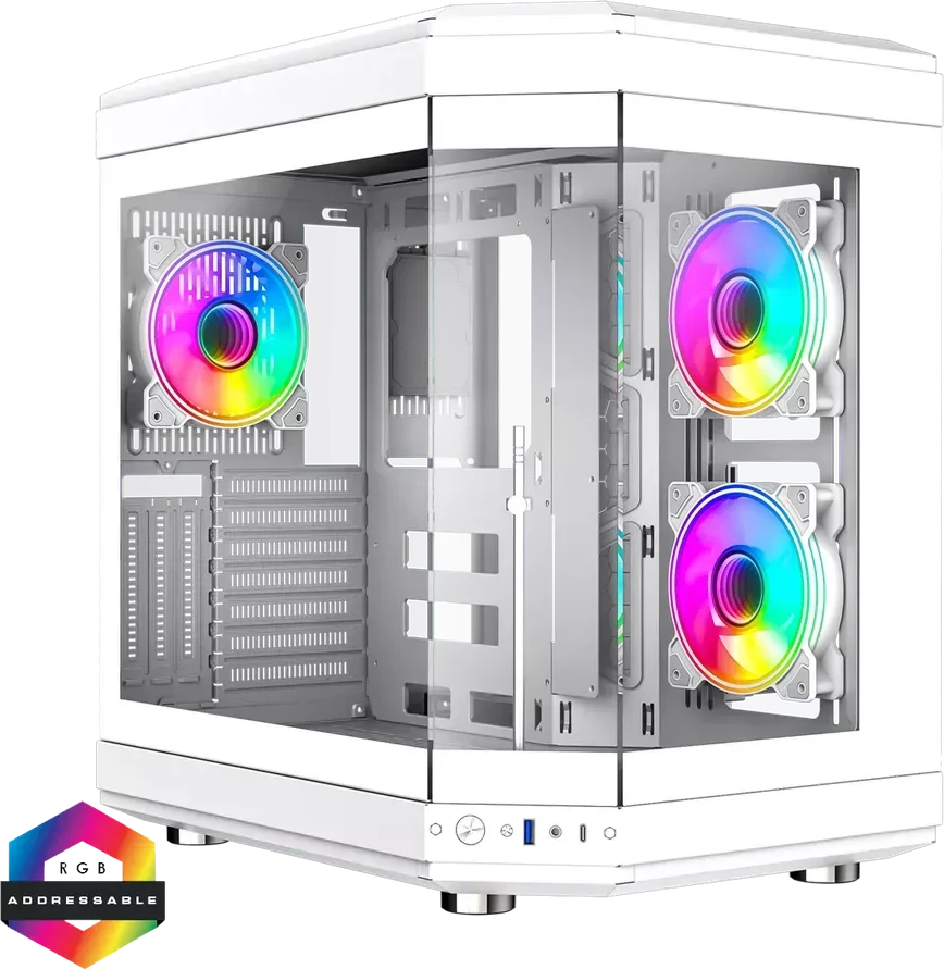 Корпус GameMax HYPE, ATX, 3x120mm, белый