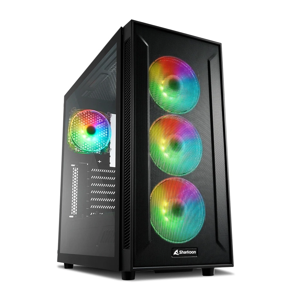 Корпус Sharkoon TG6M RGB, ATX, RGB, чёрный — 2