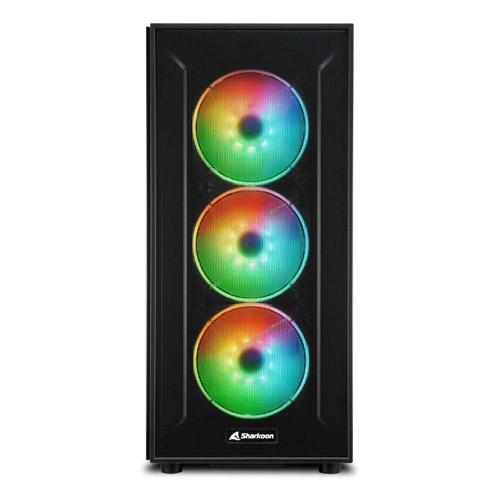 Корпус Sharkoon TG6M RGB, ATX, RGB, чёрный — 3