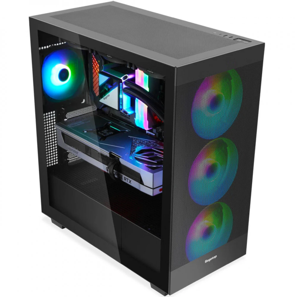 Корпус SEGOTEP Memphis-Flow Glass, ATX, чёрный — 5