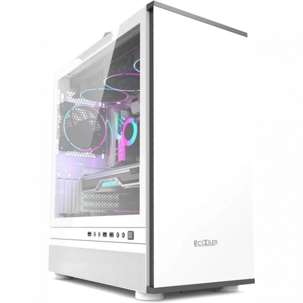 Корпус PCCooler IE200W, ATX, RGB, White