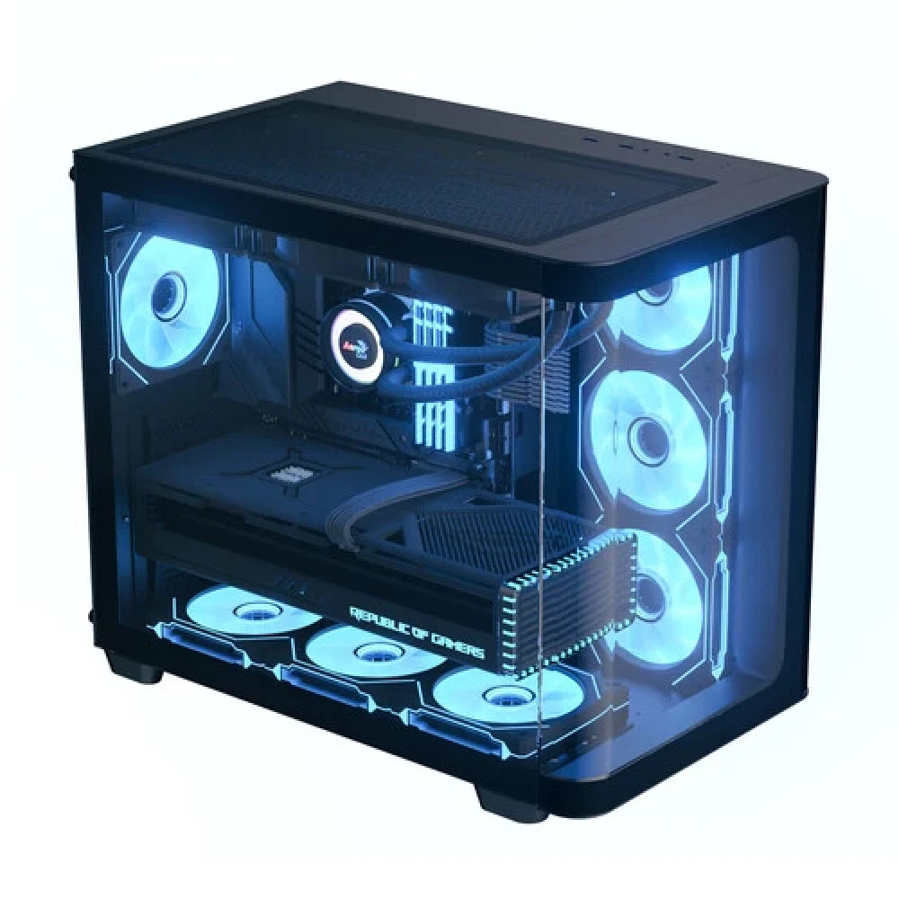 Корпус Aerocool P500C-G, ATX/Micro ATX, ARGB, chërnyi