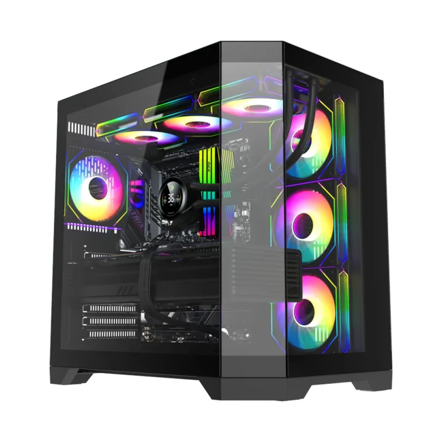 Корпус Gamemax Hype-A, Mid Tower, ATX/M-ATX/M-ITX, ARGB, чёрный