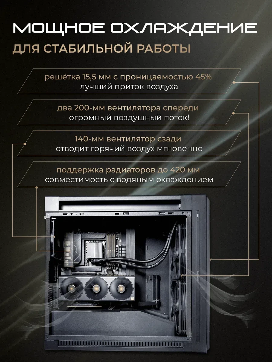 Корпус ASUS PROART PA602 TG, E-ATX/ATX/mATX/mITX, чёрный — 4