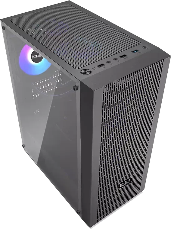 Корпус PCCooler MA100 MESH, ATX/M-ATX/ITX, 3 вентилятора ARGB, Чёрный — 3