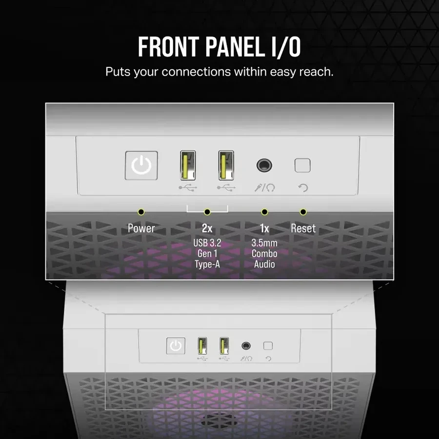 Корпус Corsair 3000D RGB Mid-Tower, белый — 3