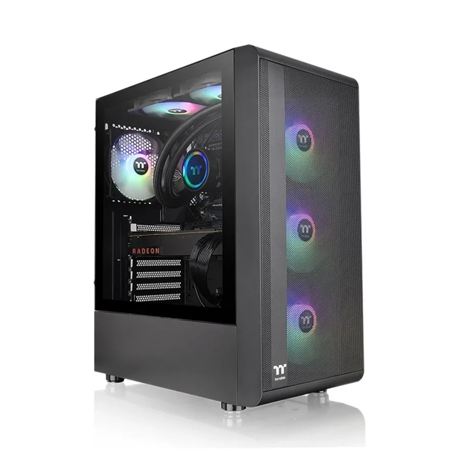 Корпус Thermaltake S200 TG ARGB, Mid-Tower, 3×120mm, чёрный