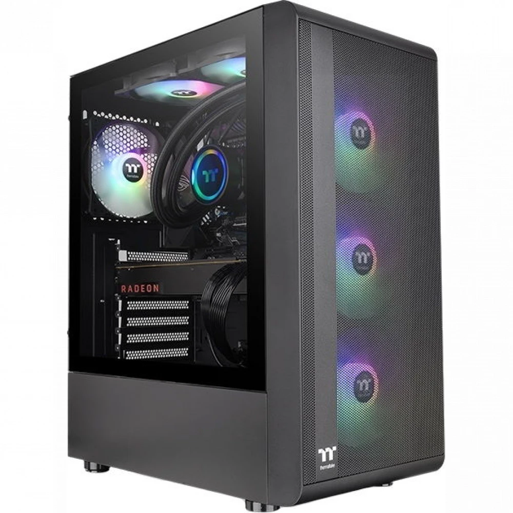 Корпус Thermaltake S200 TG ARGB, Mid-Tower, 3×120mm, чёрный — 3