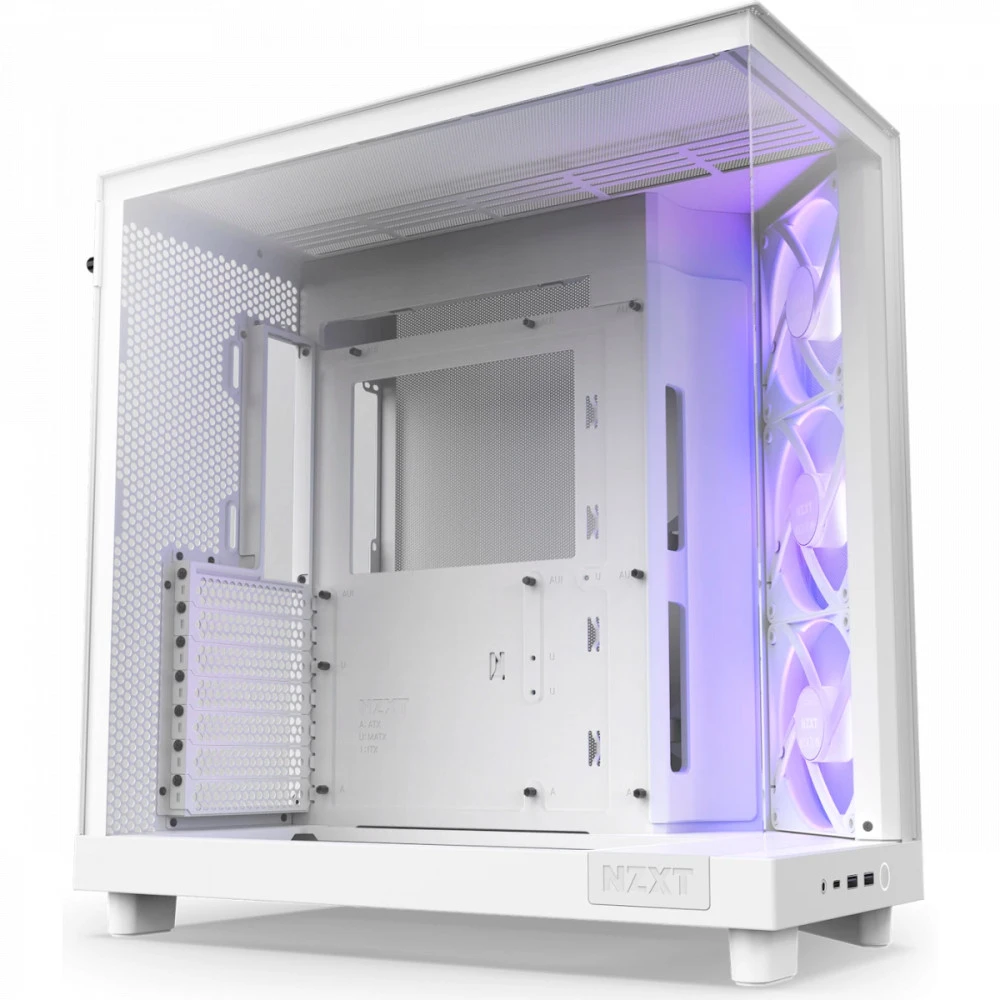 Корпус NZXT H6 Flow RGB 2023, ATX, RGB вентиляторы, белый — 5